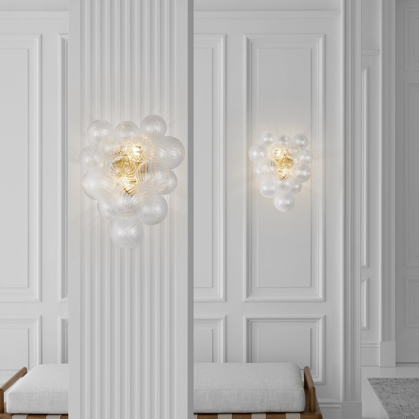 Talia Handblown Glass Gold & Clear Wall Lamp – Artistic Light