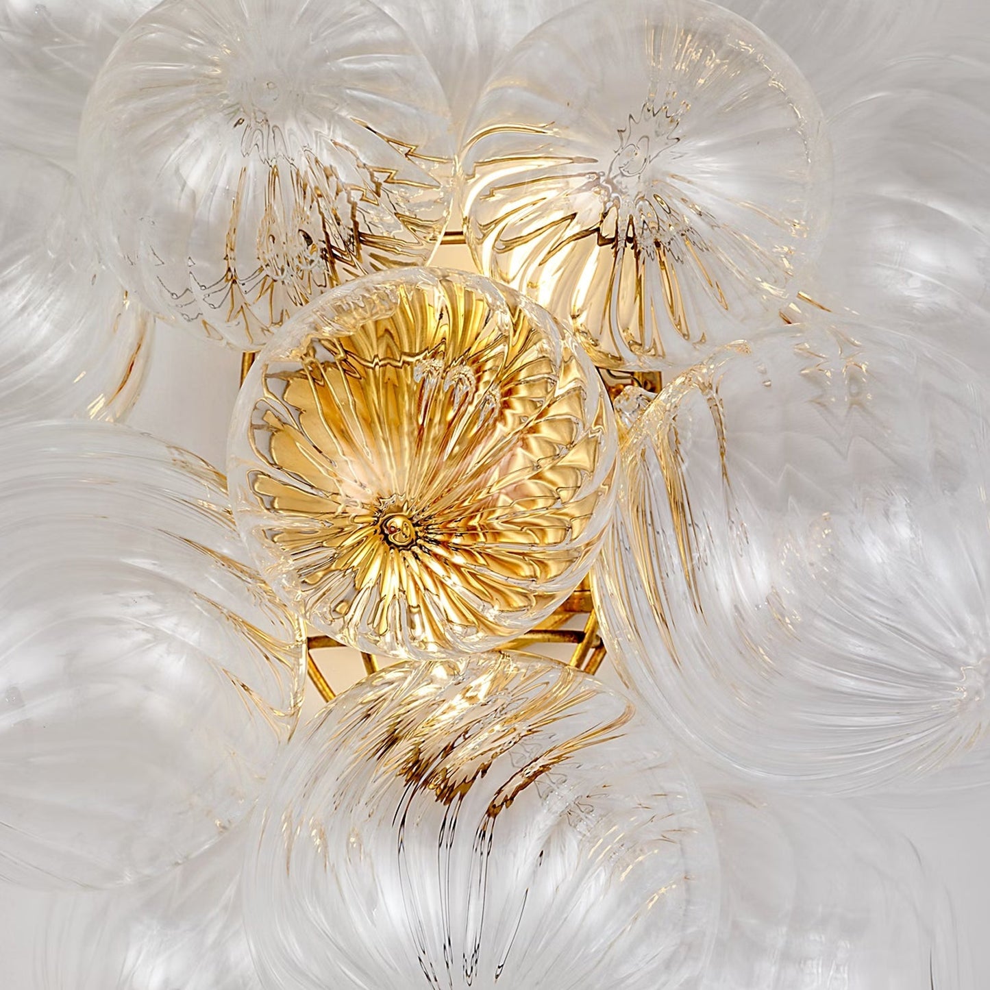 Talia Handblown Glass Gold & Clear Wall Lamp – Artistic Light