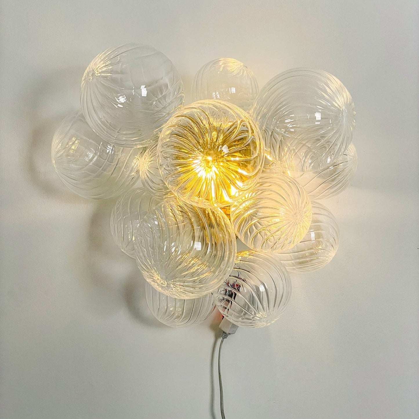 Talia Handblown Glass Gold & Clear Wall Lamp – Artistic Light