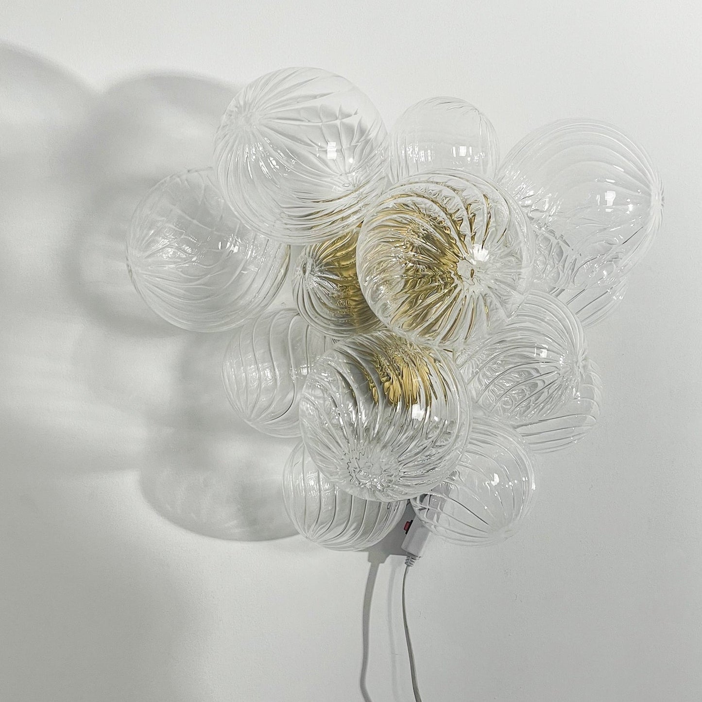 Talia Handblown Glass Gold & Clear Wall Lamp – Artistic Light