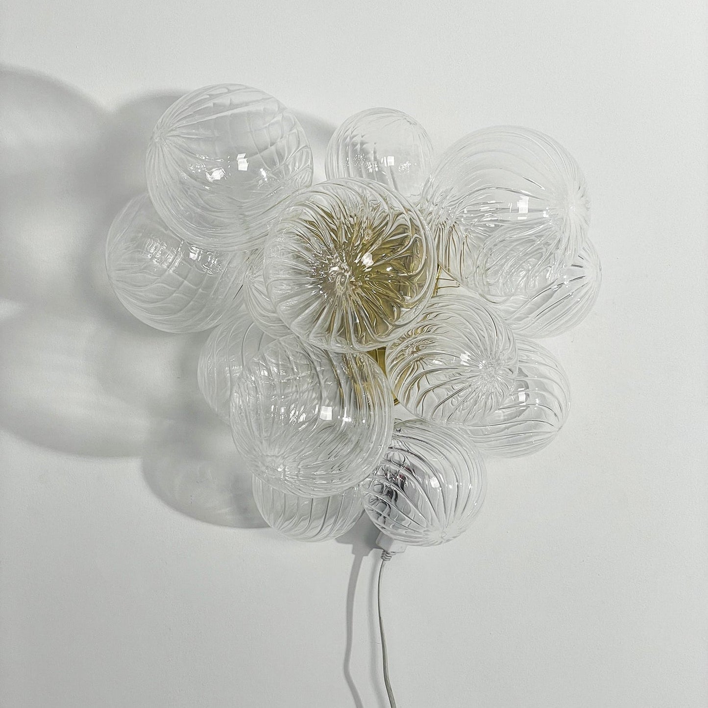 Talia Handblown Glass Gold & Clear Wall Lamp – Artistic Light