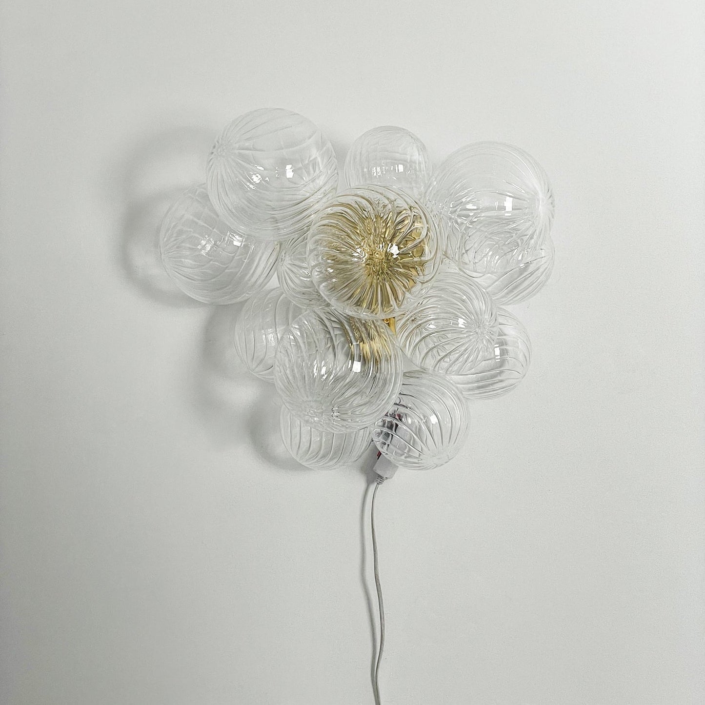 Talia Handblown Glass Gold & Clear Wall Lamp – Artistic Light
