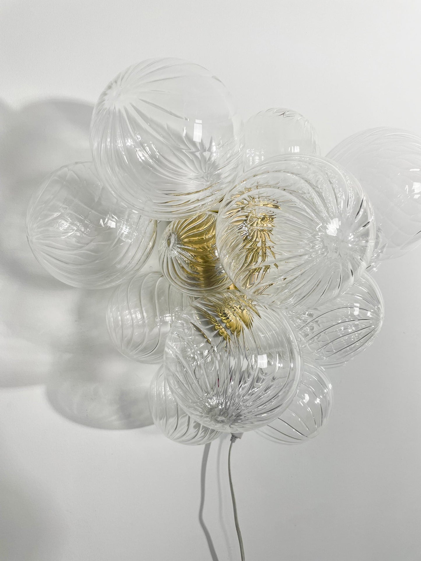Talia Handblown Glass Gold & Clear Wall Lamp – Artistic Light