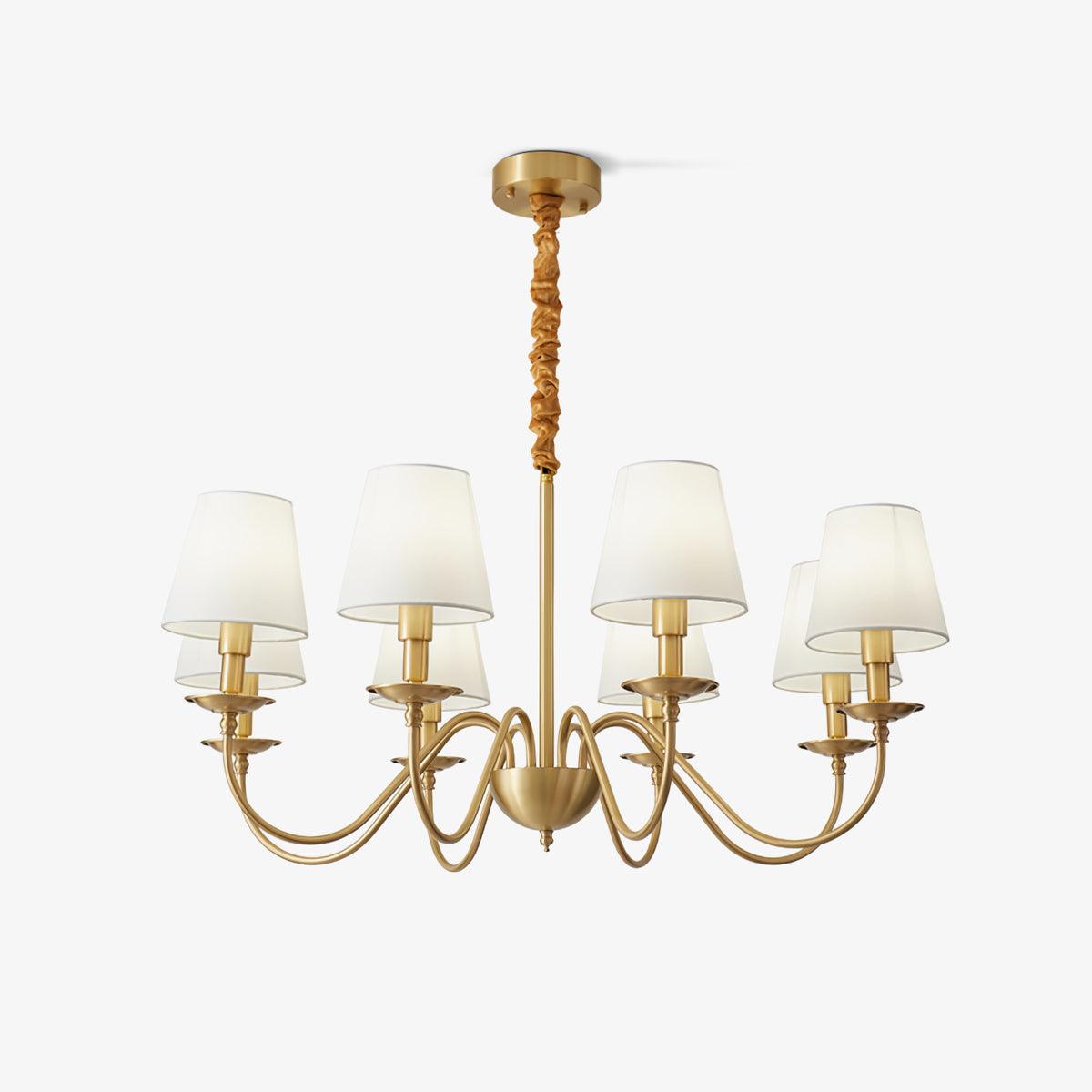 Tapered Fabric Brass Chandelier - YIOSI