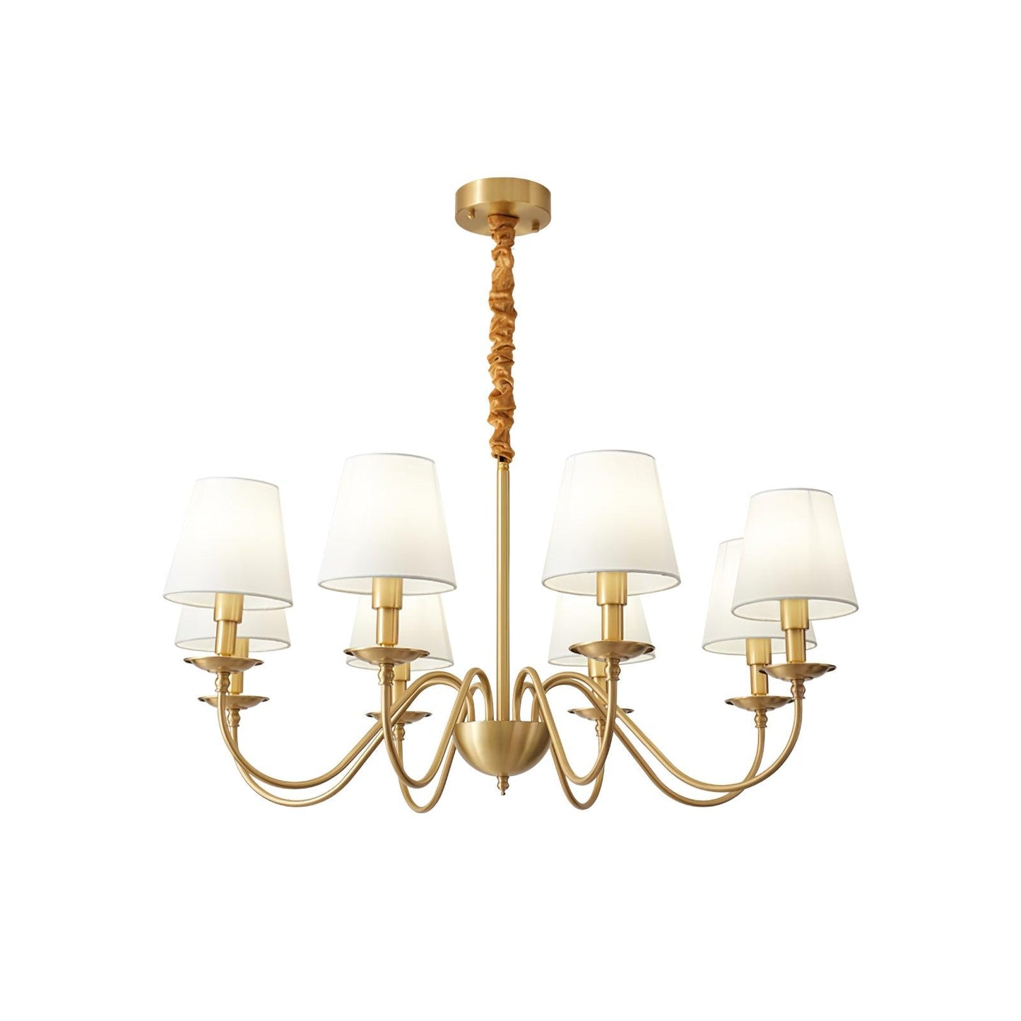 Tapered Fabric Brass Chandelier - YIOSI