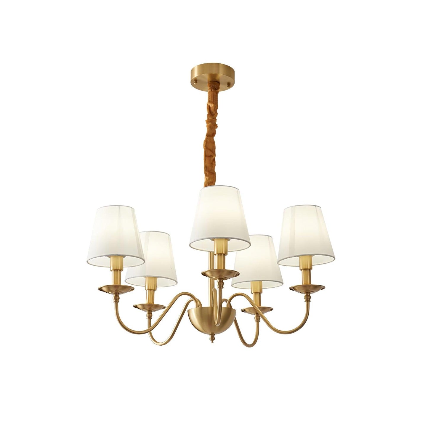 Tapered Fabric Brass Chandelier - YIOSI