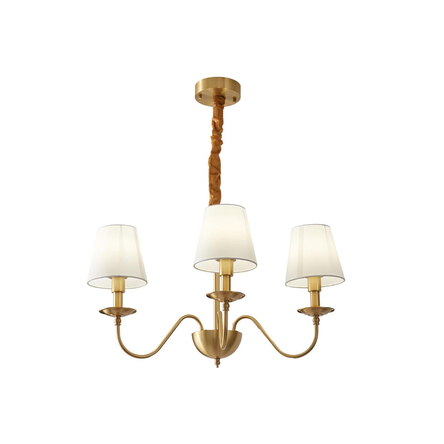 Tapered Fabric Brass Chandelier - YIOSI