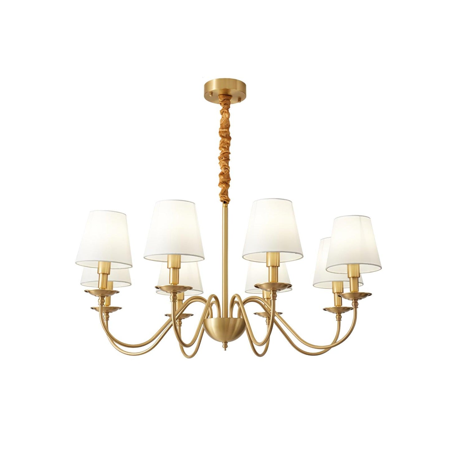 Tapered Fabric Brass Chandelier - YIOSI