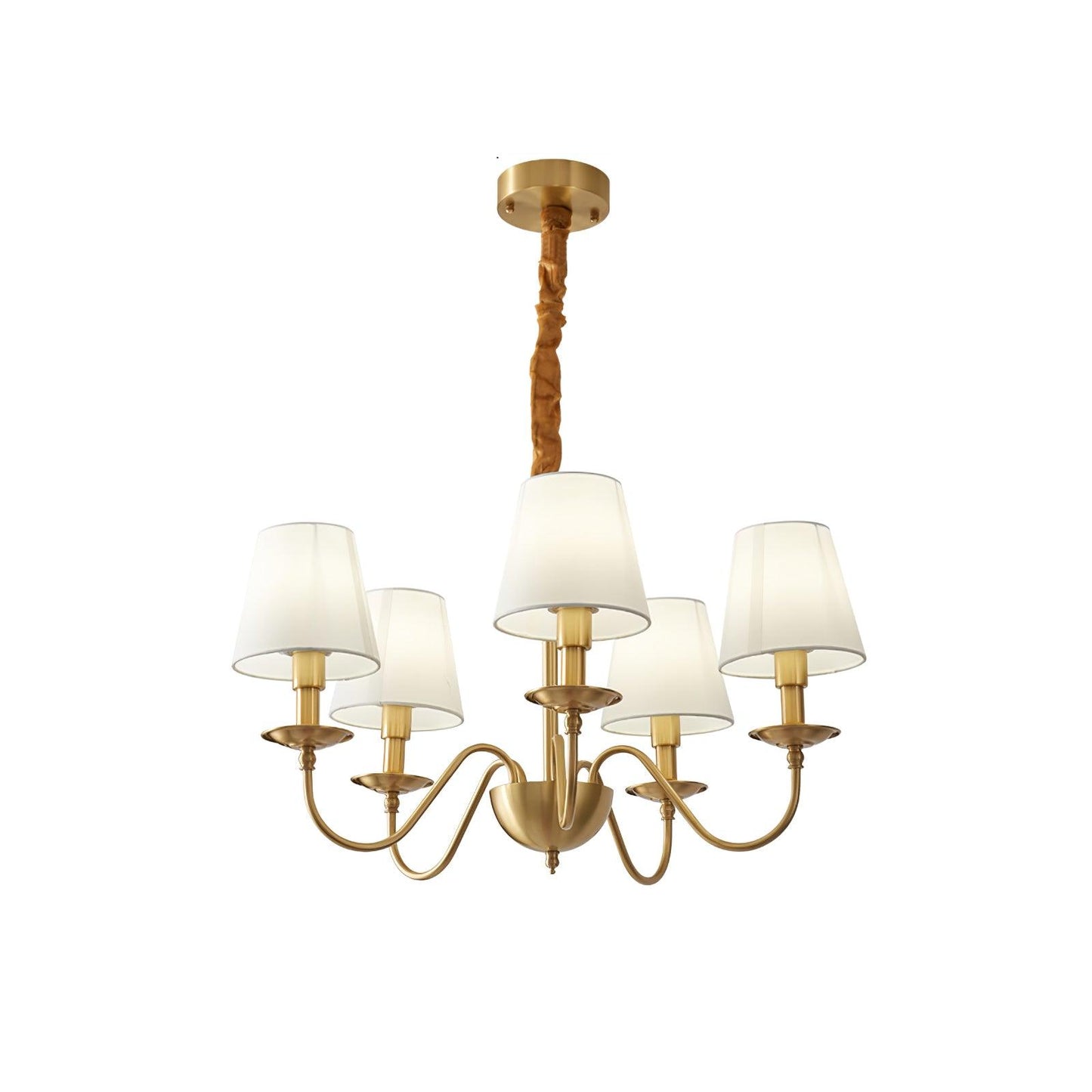 Tapered Fabric Brass Chandelier - YIOSI