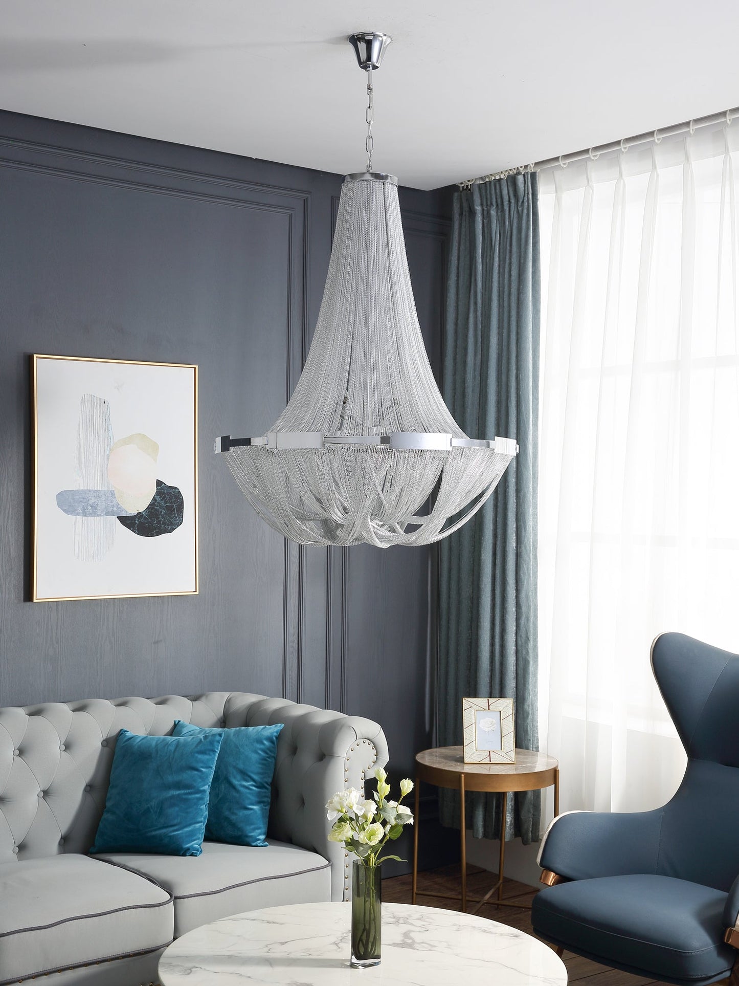 Tassel Aluminum Chain Chandelier - YIOSI