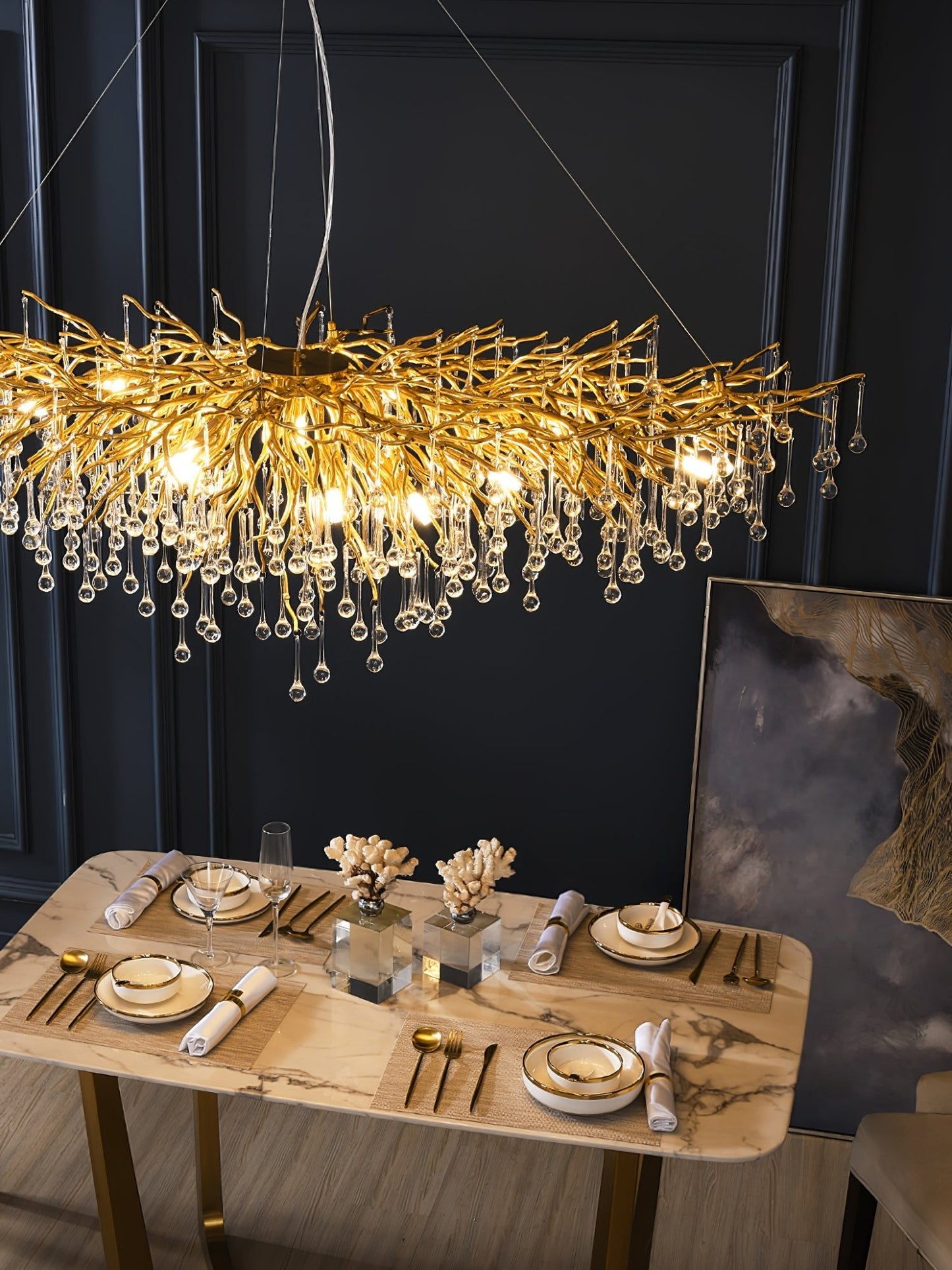 Teardrop Crystal Chandelier - YIOSI