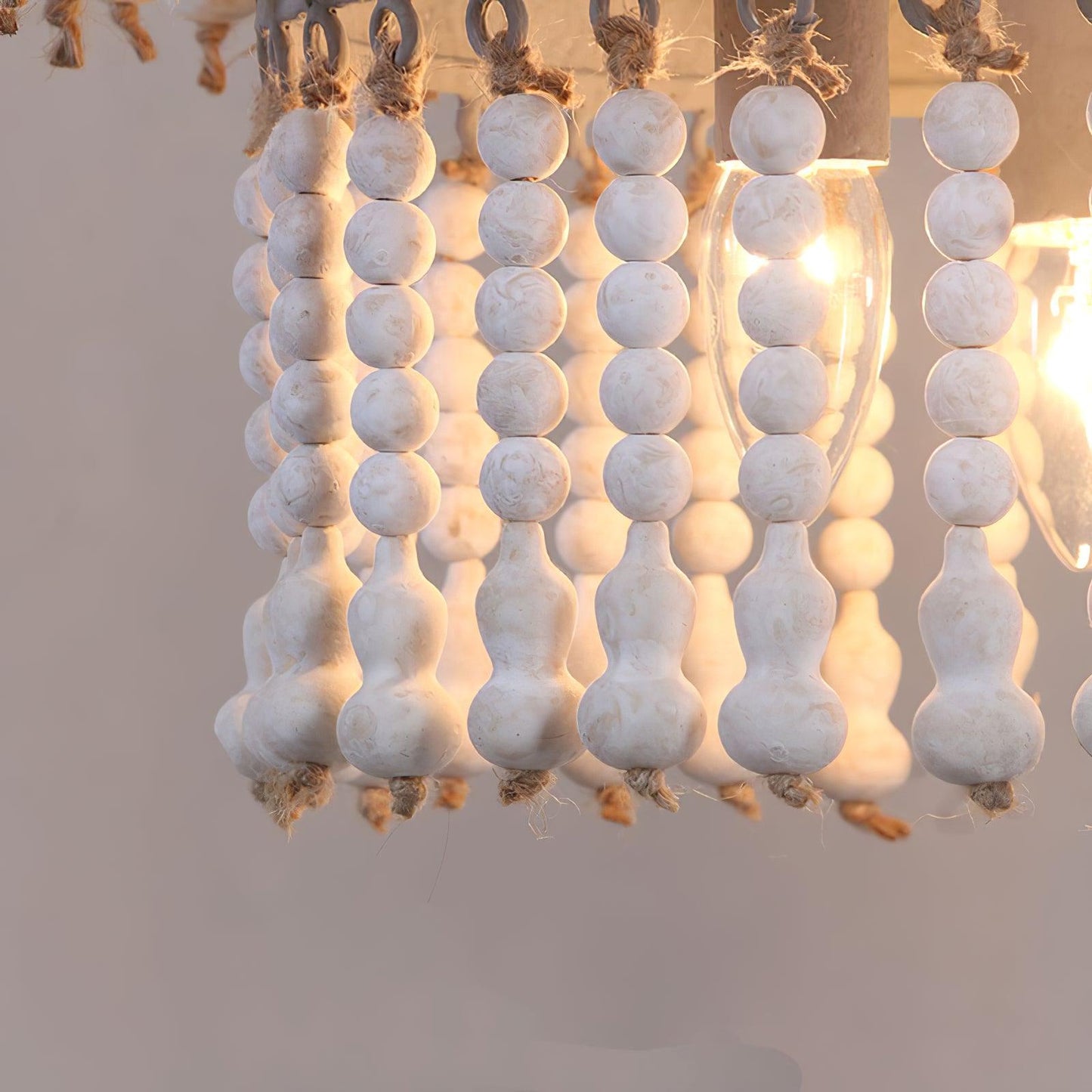 Three Tiered Wood Beaded Chandelier - YIOSI