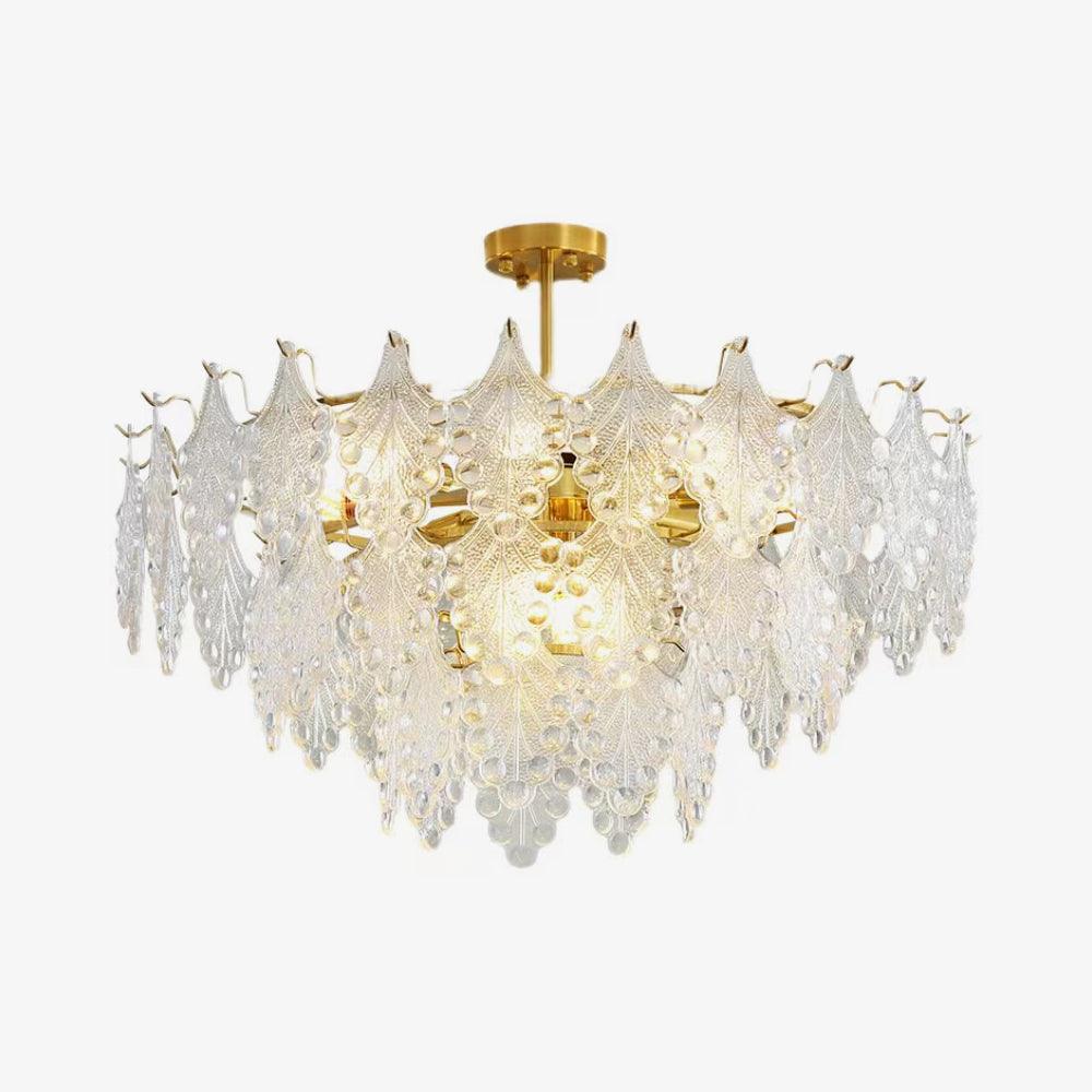 Tiered Carved Glass Chandelier - YIOSI