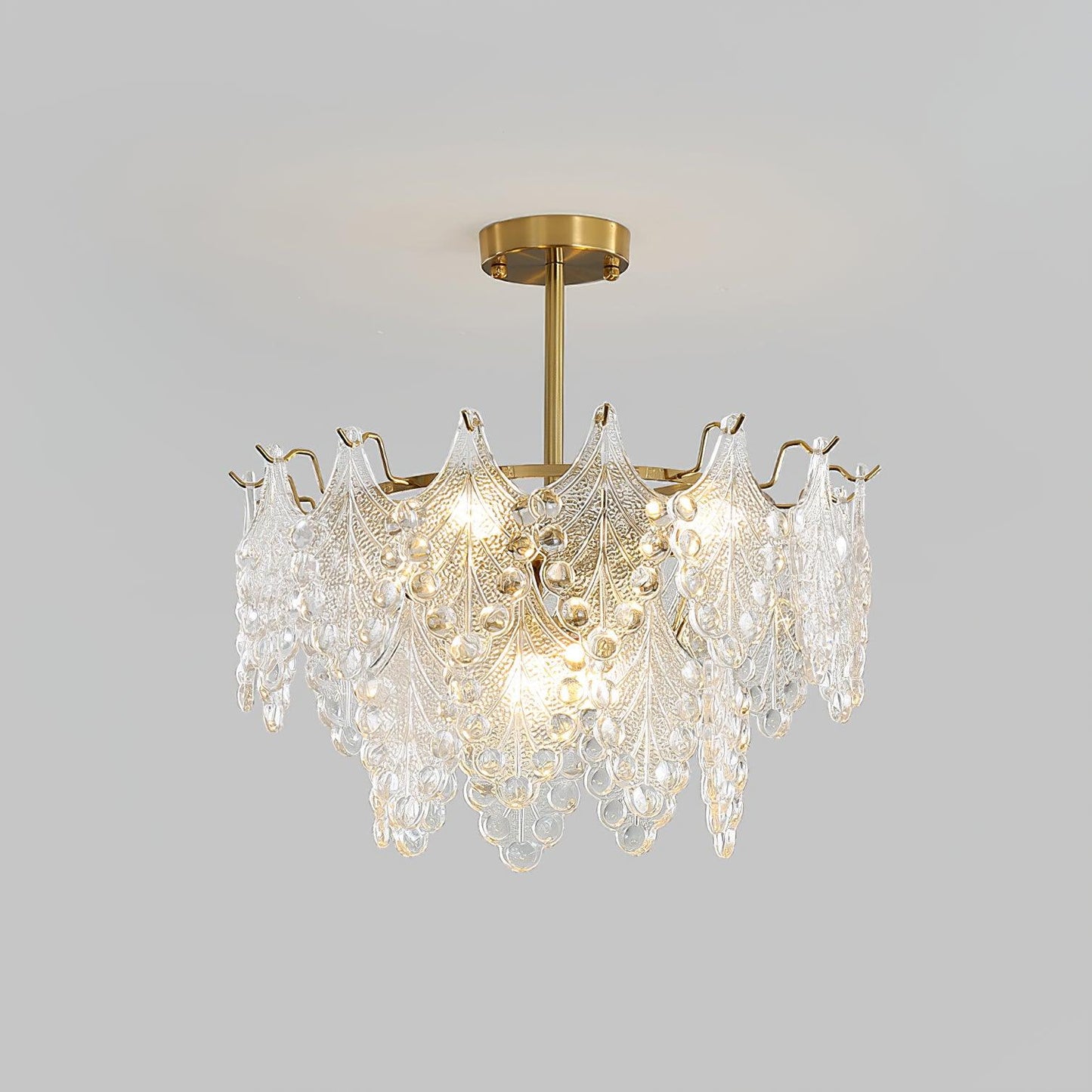 Tiered Carved Glass Chandelier - YIOSI