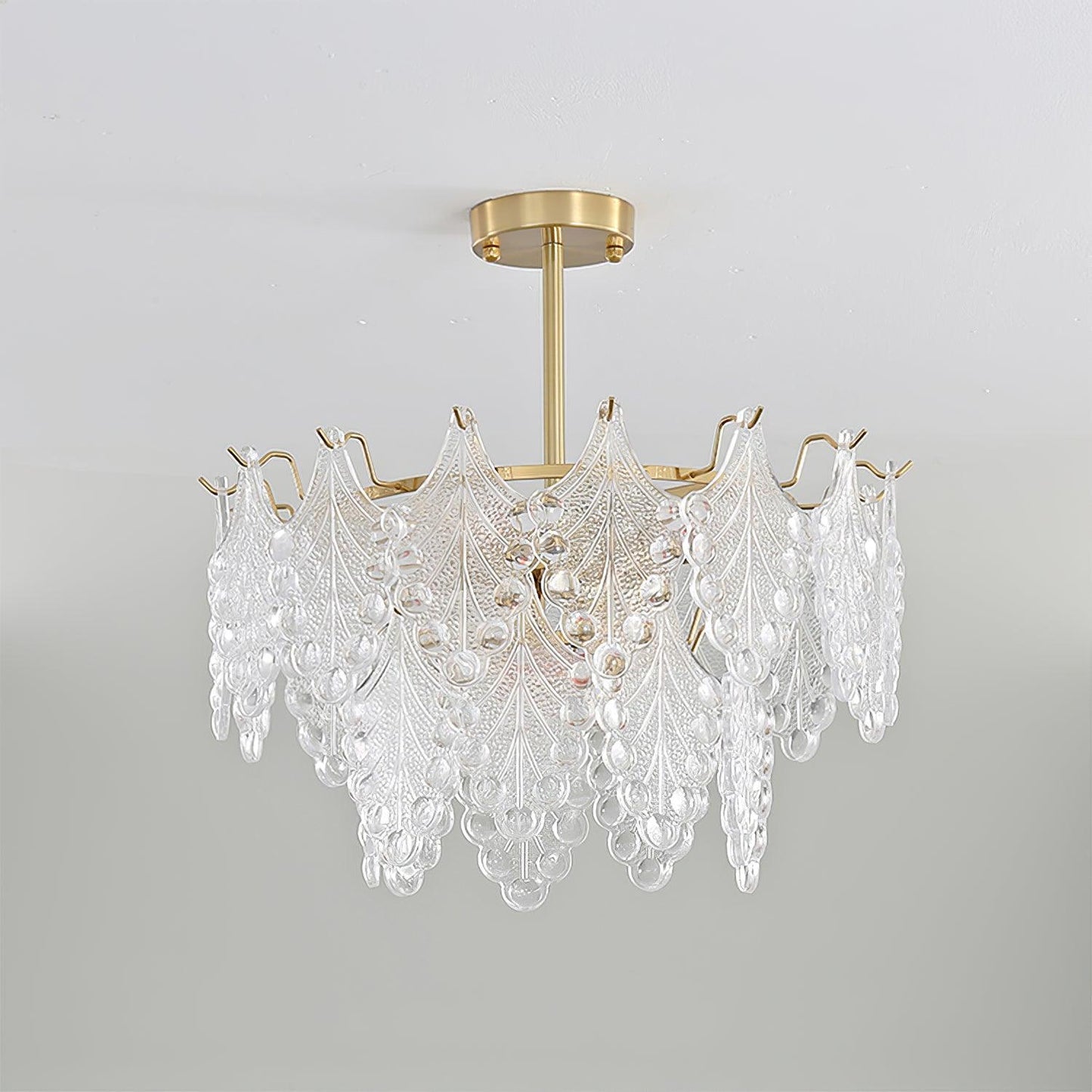Tiered Carved Glass Chandelier - YIOSI