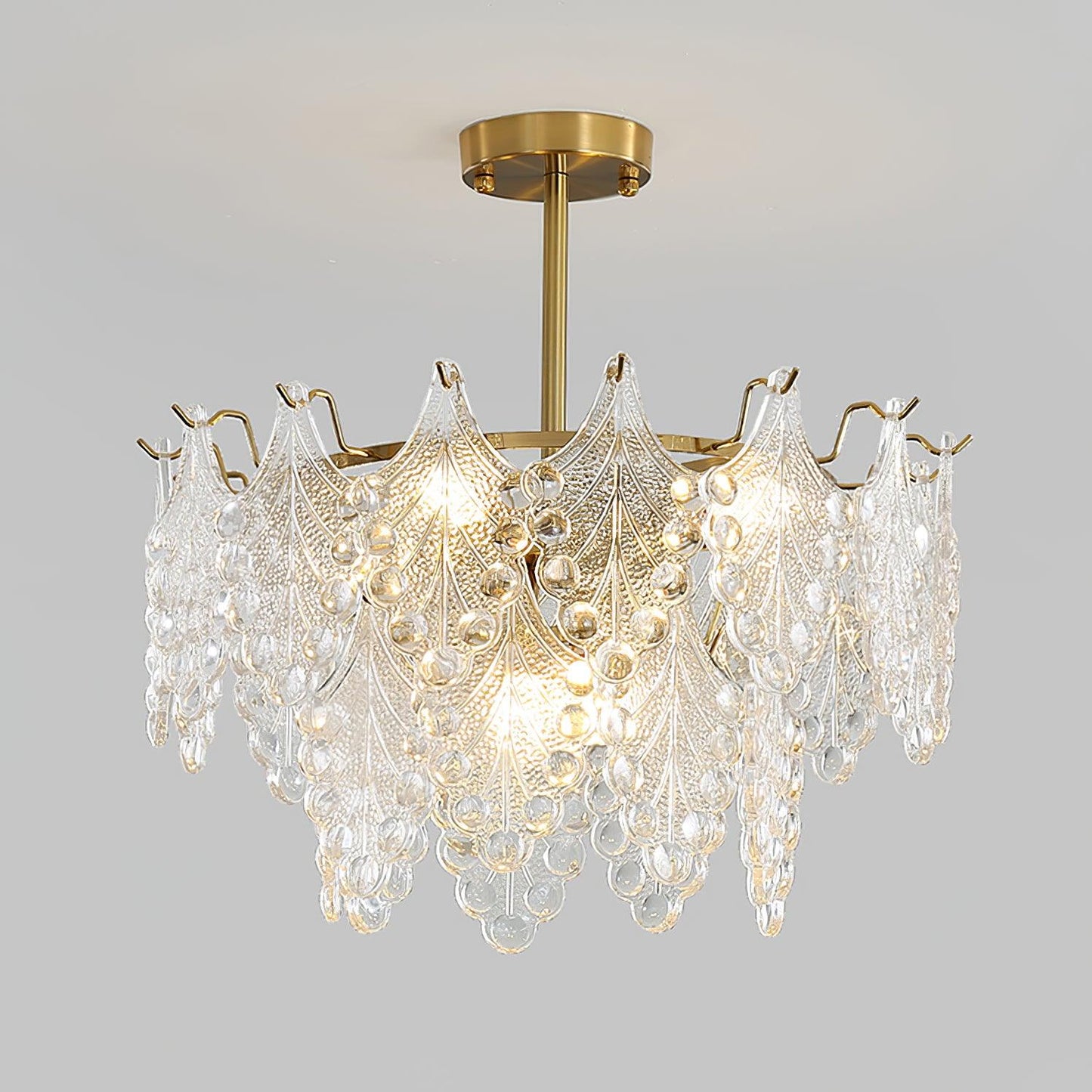 Tiered Carved Glass Chandelier - YIOSI