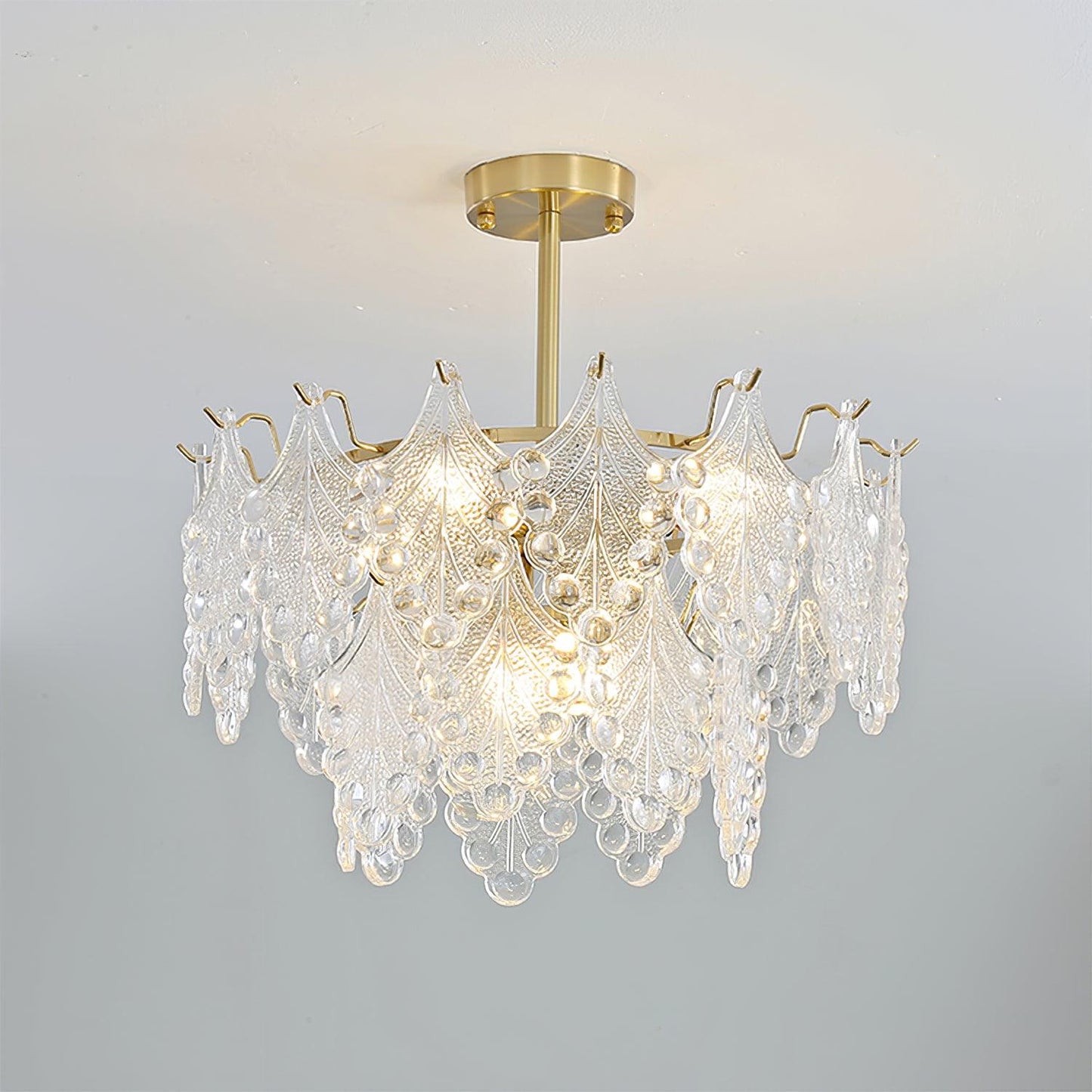 Tiered Carved Glass Chandelier - YIOSI