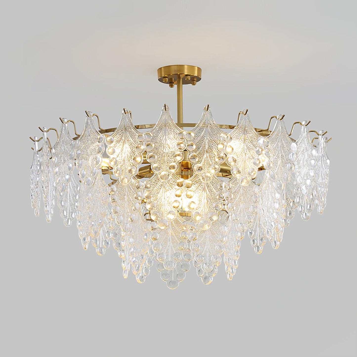 Tiered Carved Glass Chandelier - YIOSI