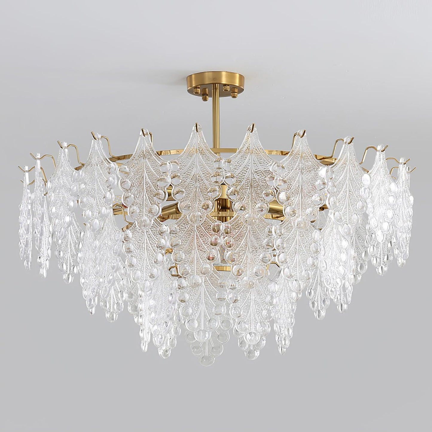 Tiered Carved Glass Chandelier - YIOSI