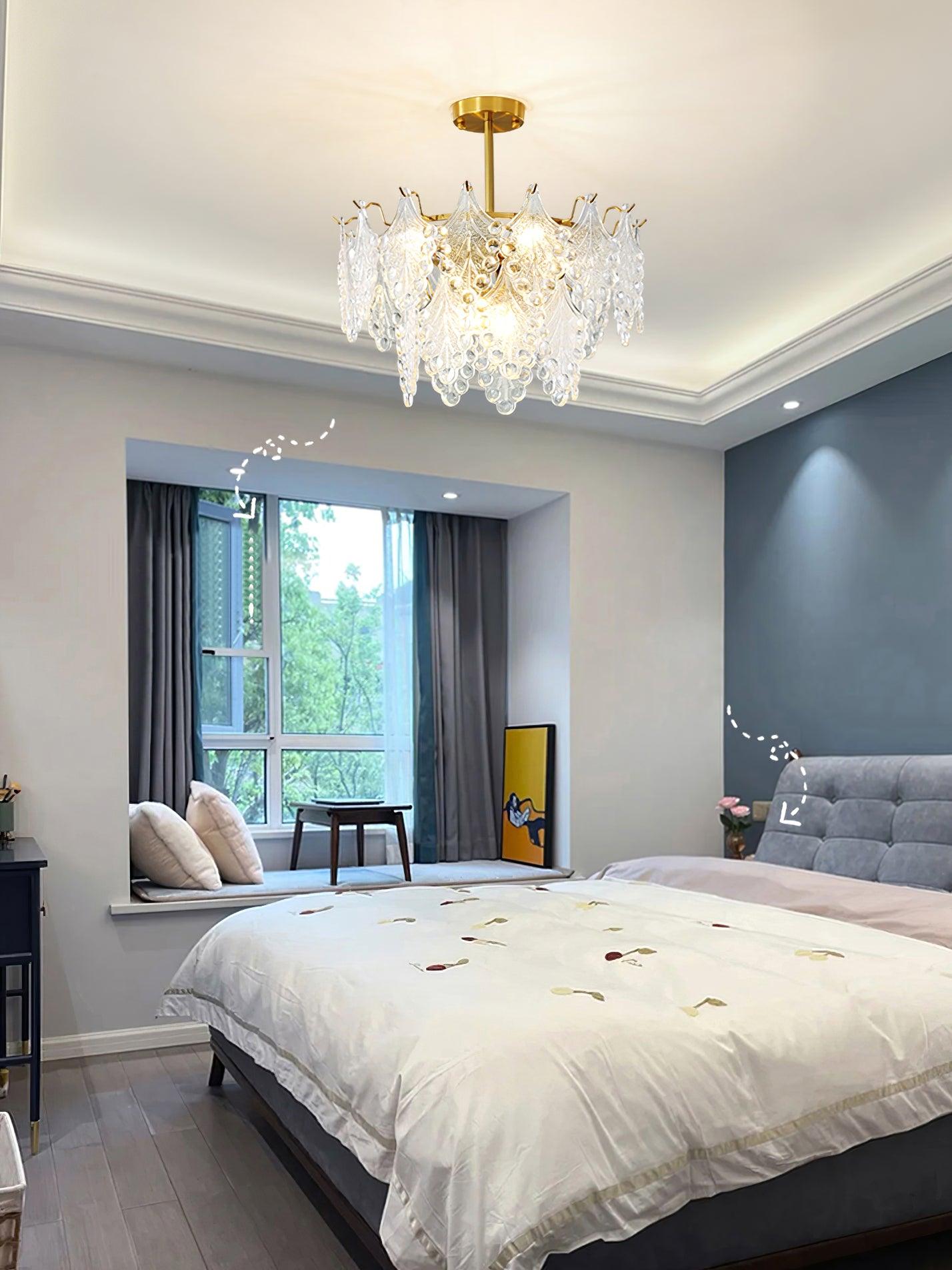 Tiered Carved Glass Chandelier - YIOSI