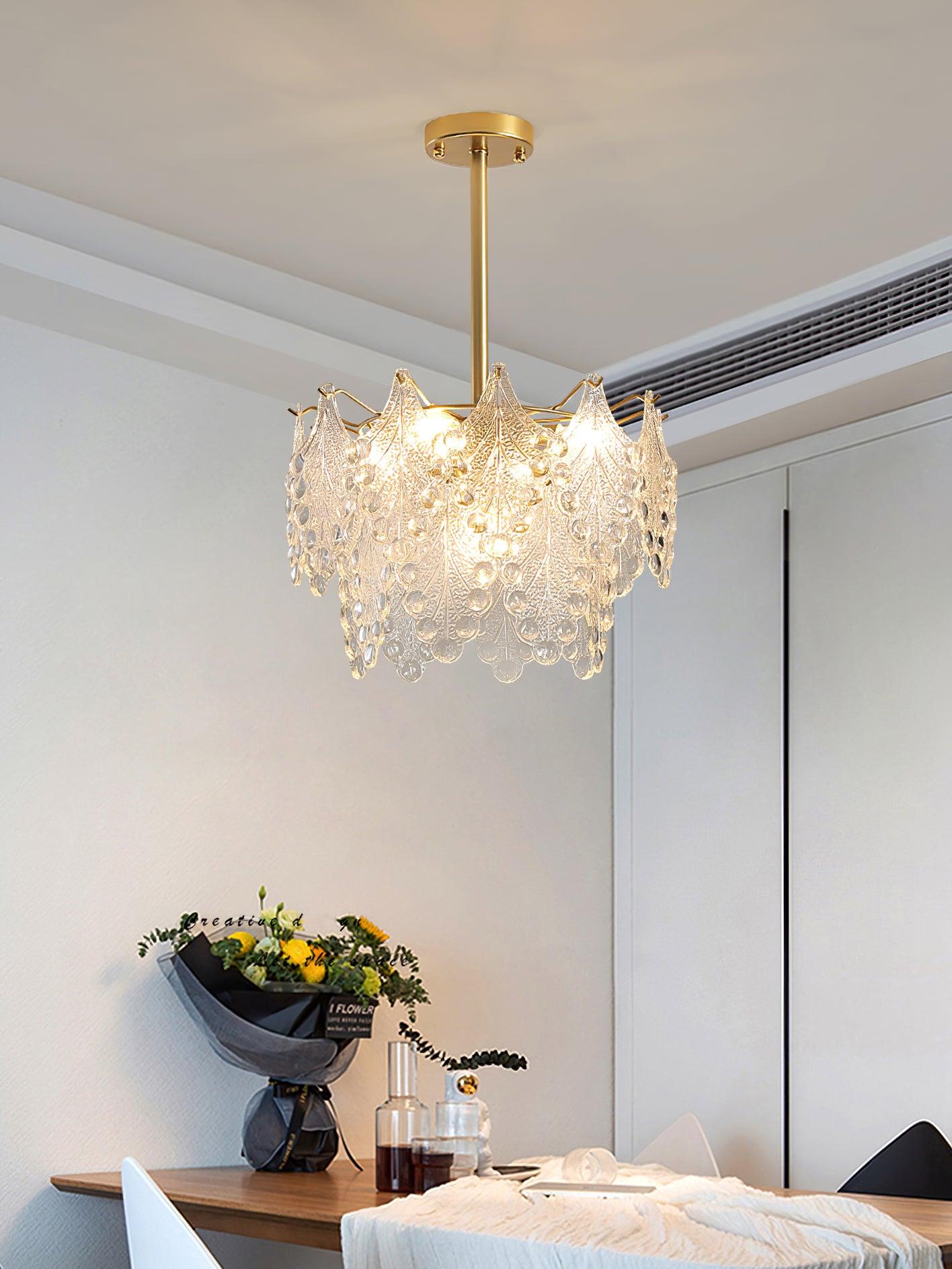 Tiered Carved Glass Chandelier - YIOSI