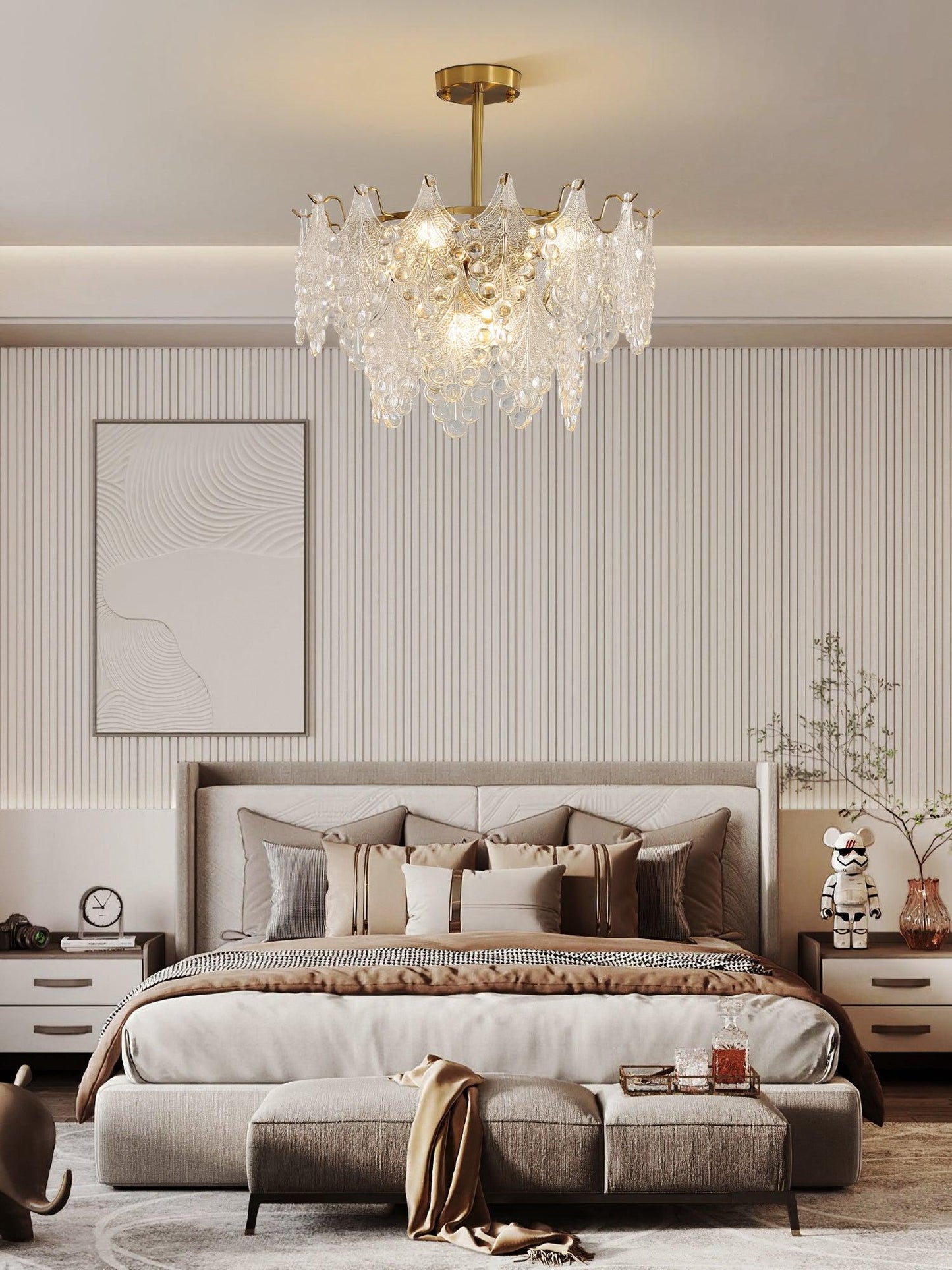 Tiered Carved Glass Chandelier - YIOSI