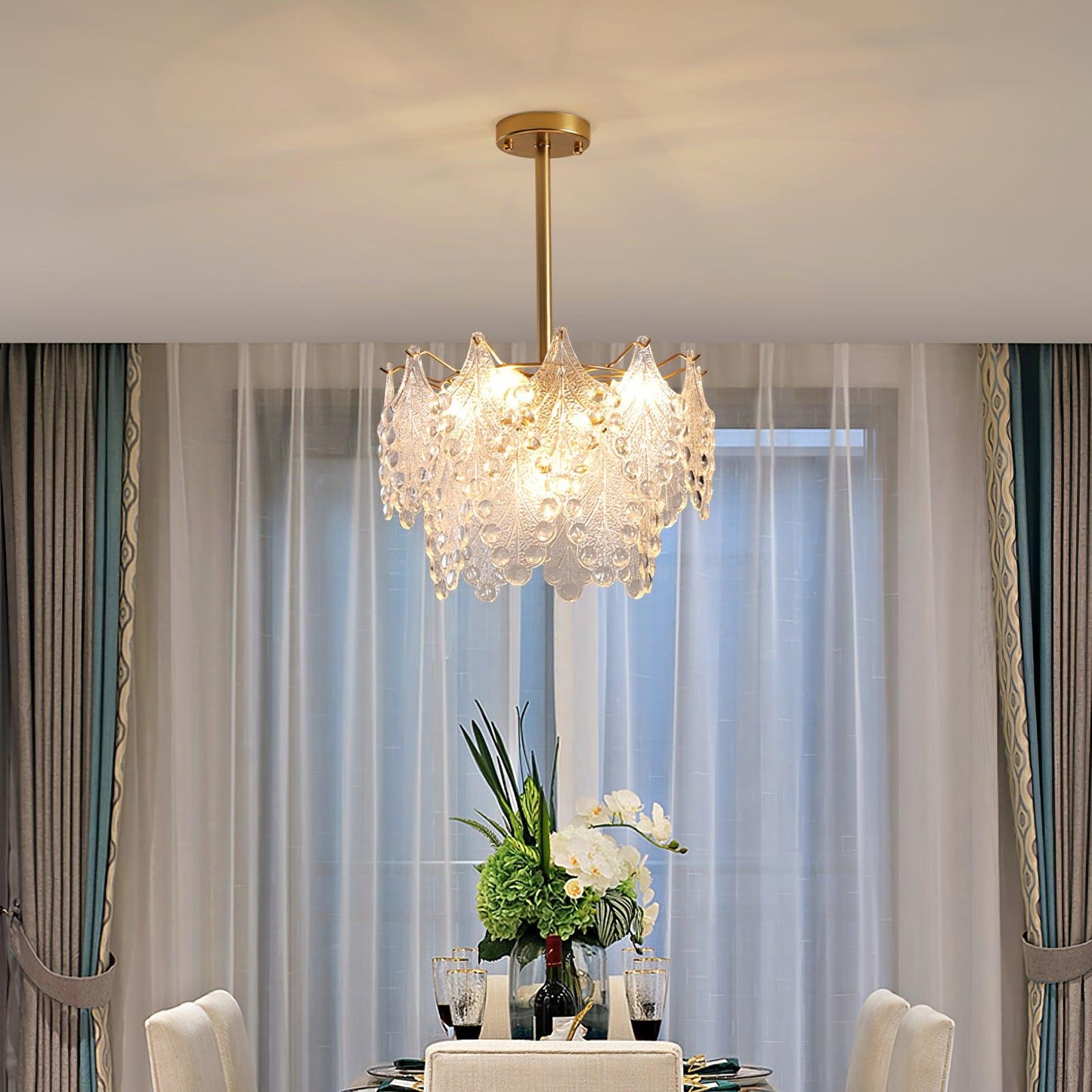 Tiered Carved Glass Chandelier - YIOSI