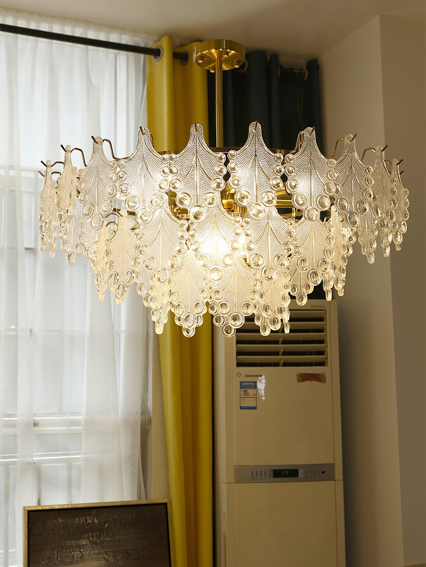 Tiered Carved Glass Chandelier - YIOSI