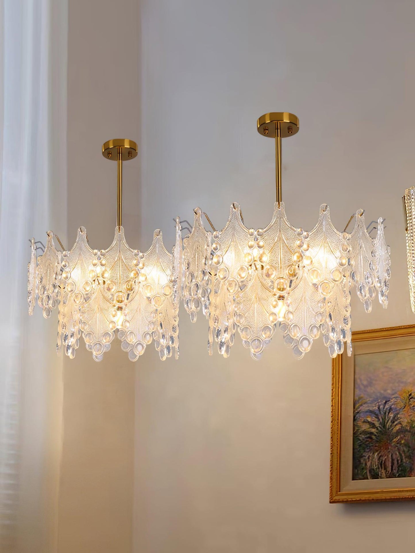 Tiered Carved Glass Chandelier - YIOSI