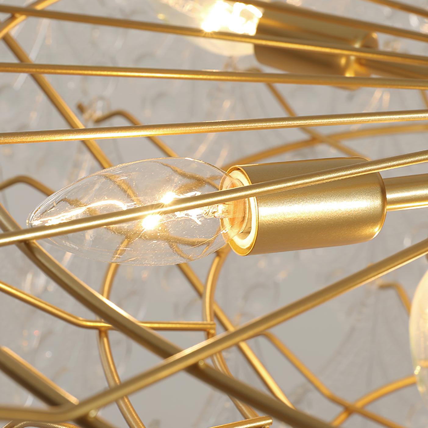 Tiered Carved Glass Chandelier - YIOSI