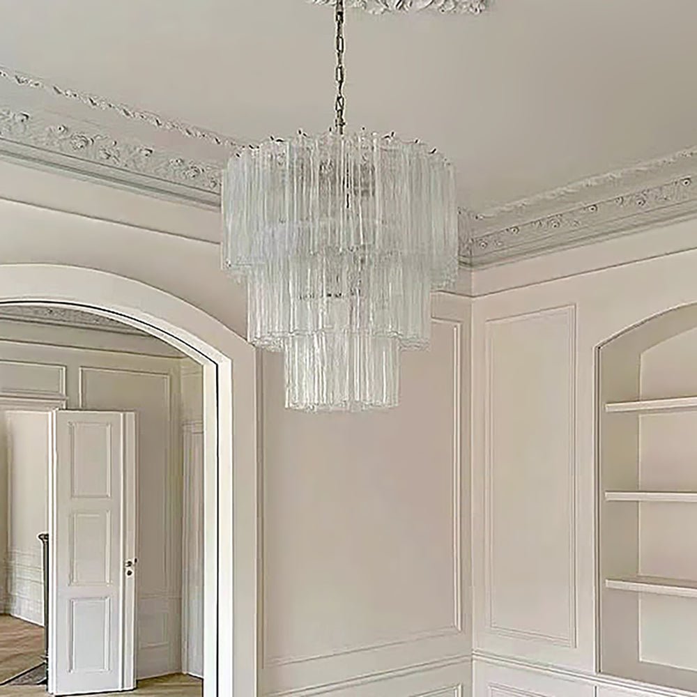 Tiered Tube Murano Glass Chandelier - YIOSI