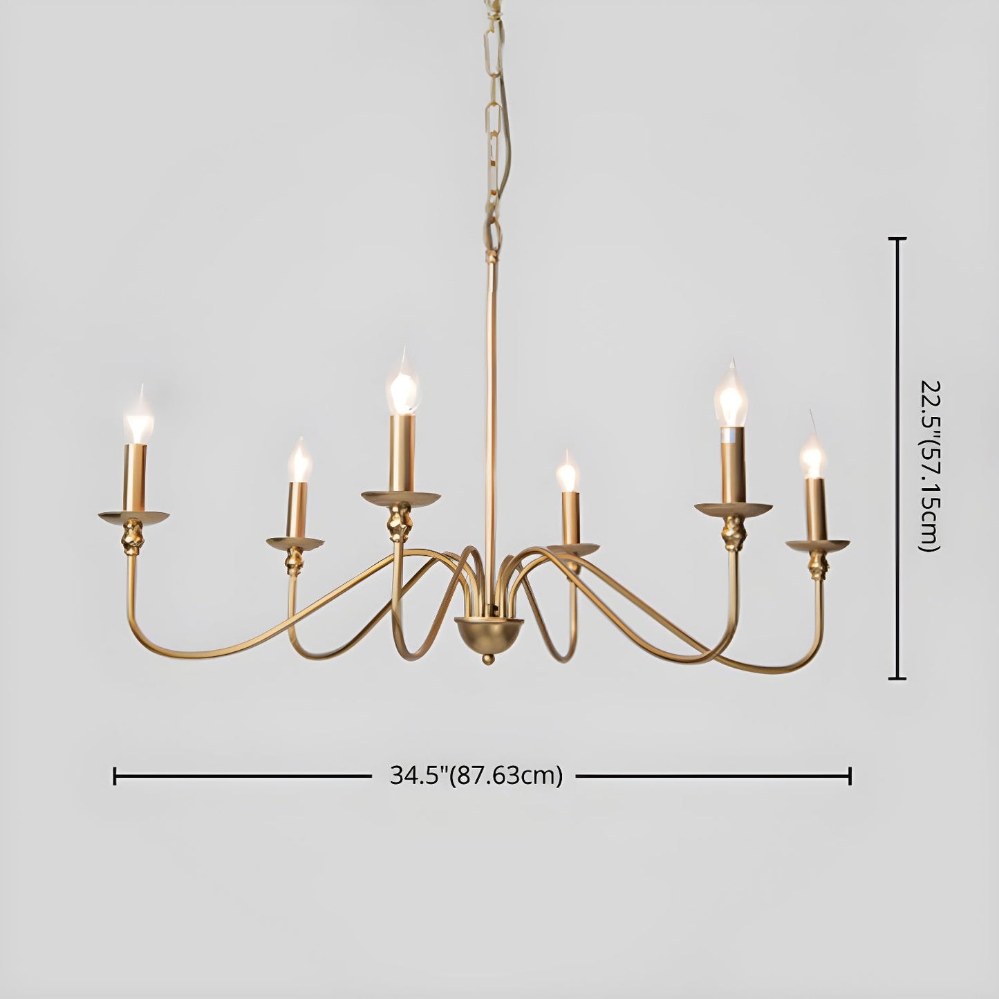 Timeless Gold Candle Chandelier - YIOSI