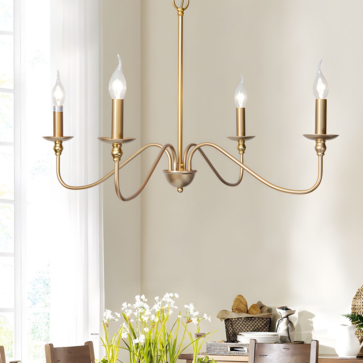 Timeless Gold Candle Chandelier - YIOSI