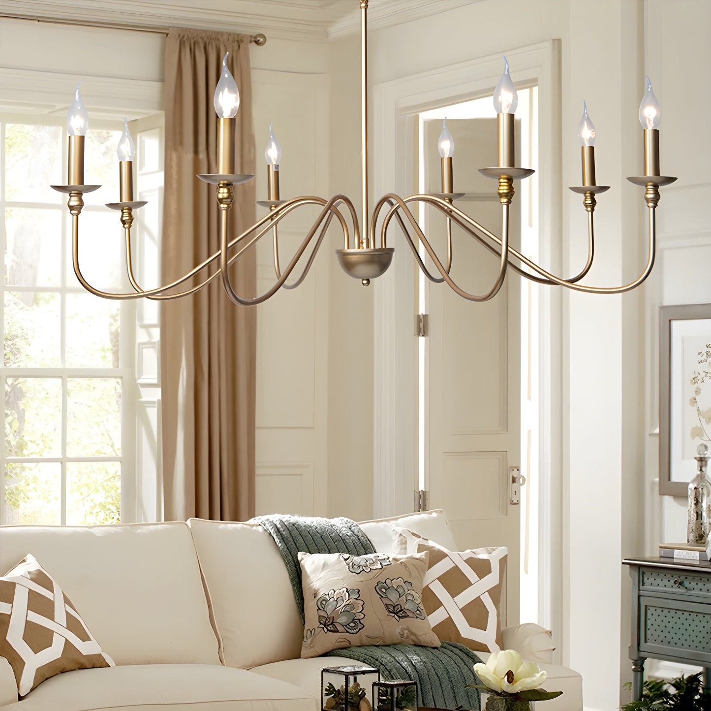 Timeless Gold Candle Chandelier - YIOSI