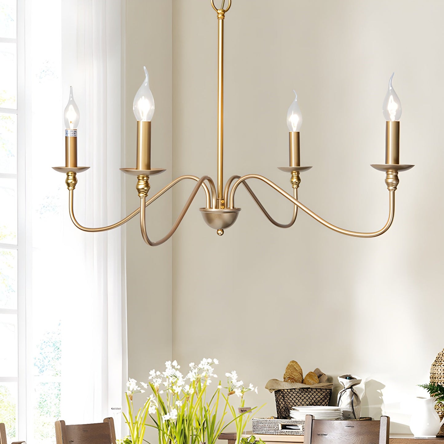 Timeless Gold Candle Chandelier - YIOSI