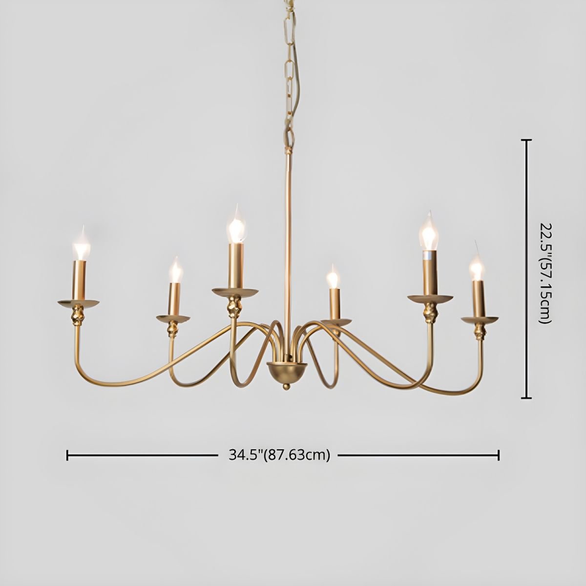 Timeless Gold Candle Chandelier - YIOSI