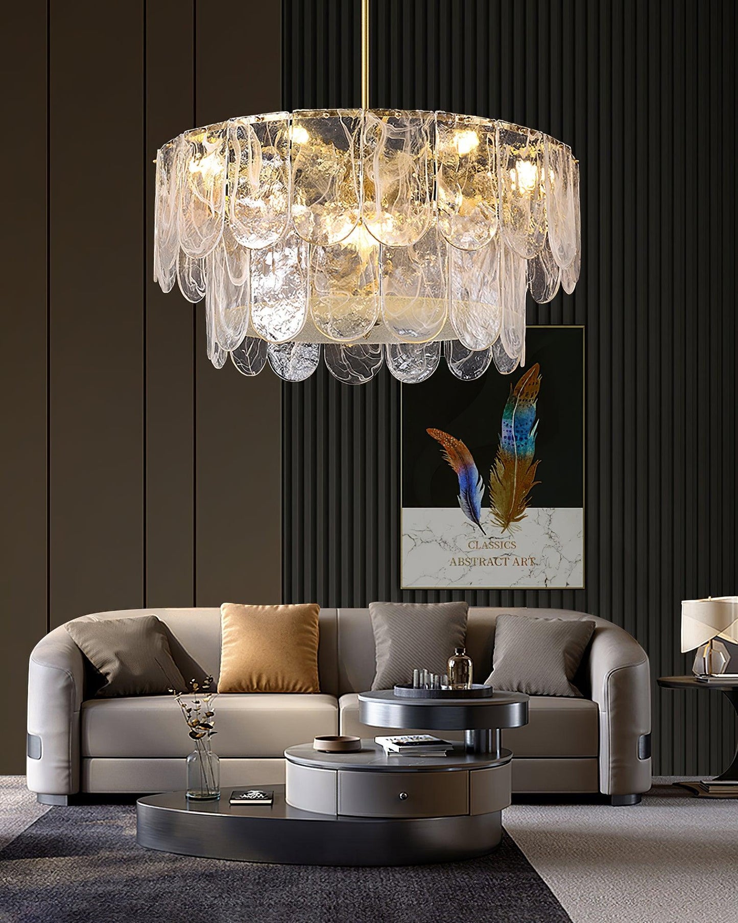 Traditional Classic Metal Glass Chandelier - YIOSI