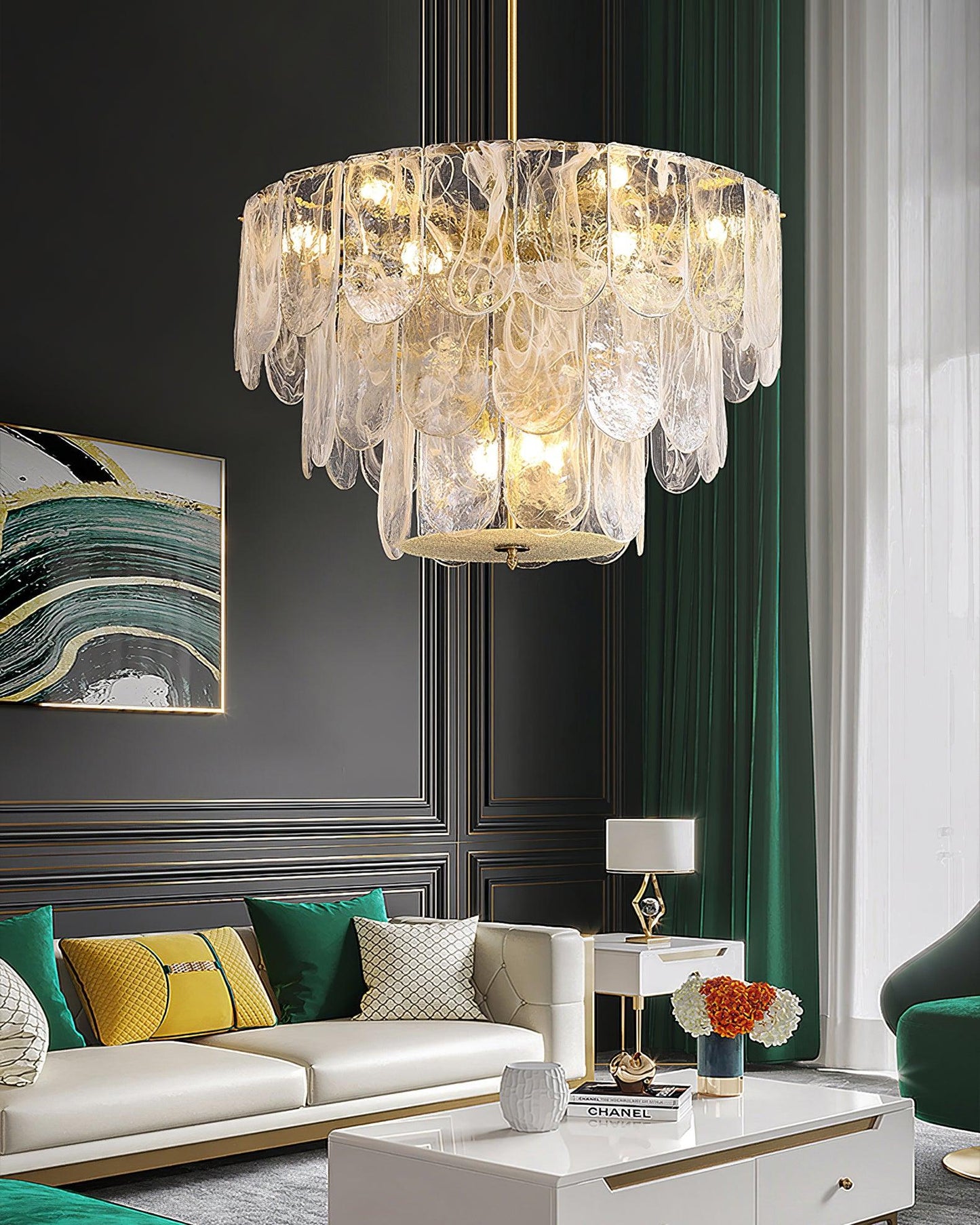 Traditional Classic Metal Glass Chandelier - YIOSI