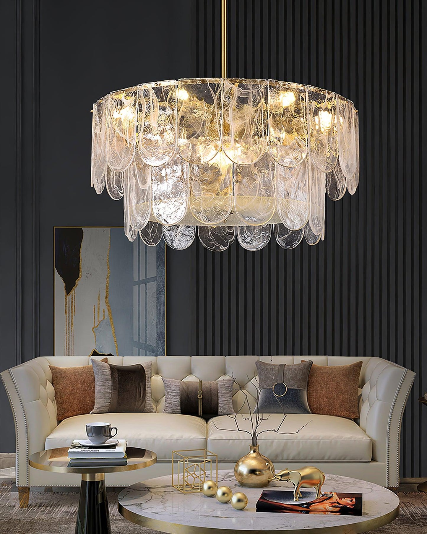 Traditional Classic Metal Glass Chandelier - YIOSI
