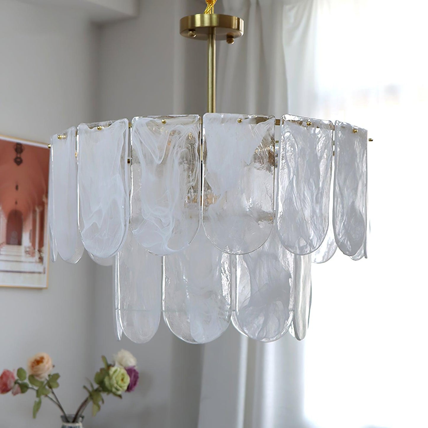 Traditional Classic Metal Glass Chandelier - YIOSI