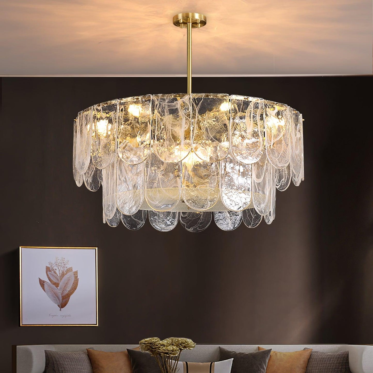 Traditional Classic Metal Glass Chandelier - YIOSI