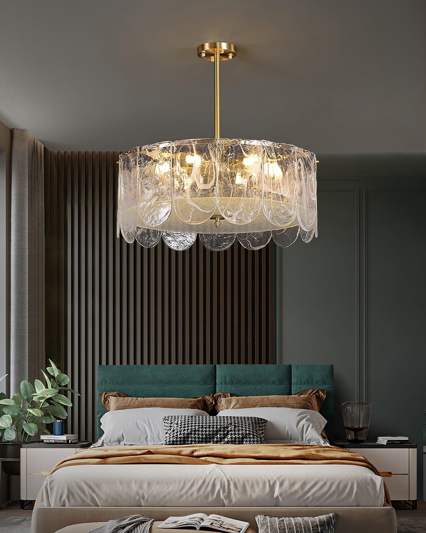 Traditional Classic Metal Glass Chandelier - YIOSI