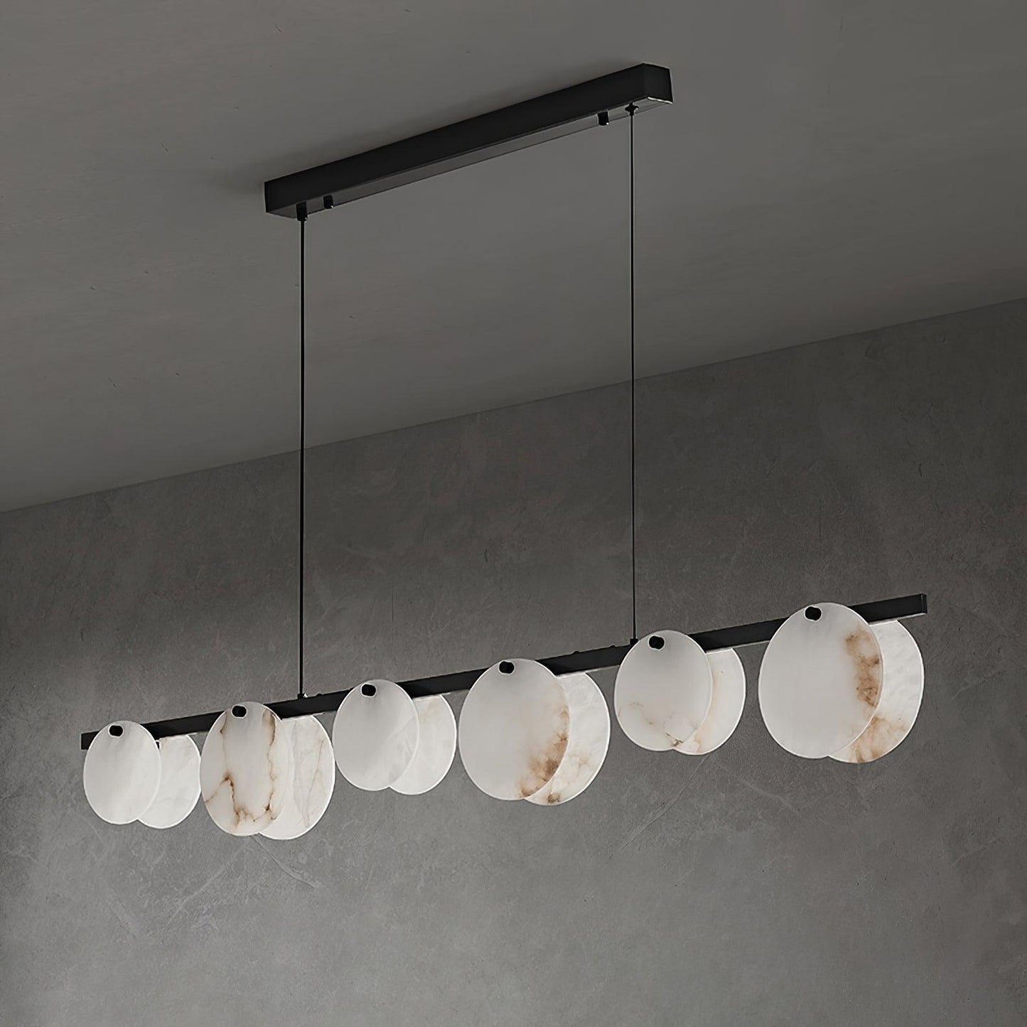 Trinidad Alabaster Brass & White Snowflake Dining Chandelier