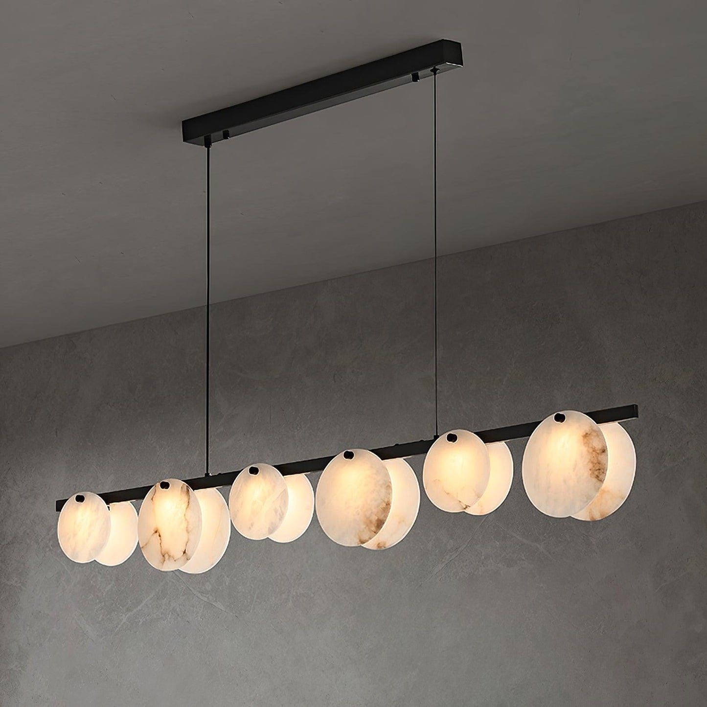 Trinidad Alabaster Brass & White Snowflake Dining Chandelier