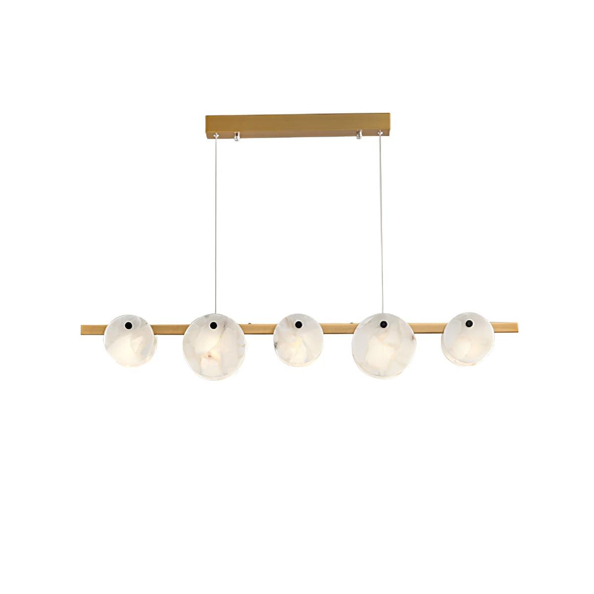 Trinidad Alabaster Brass & White Snowflake Dining Chandelier
