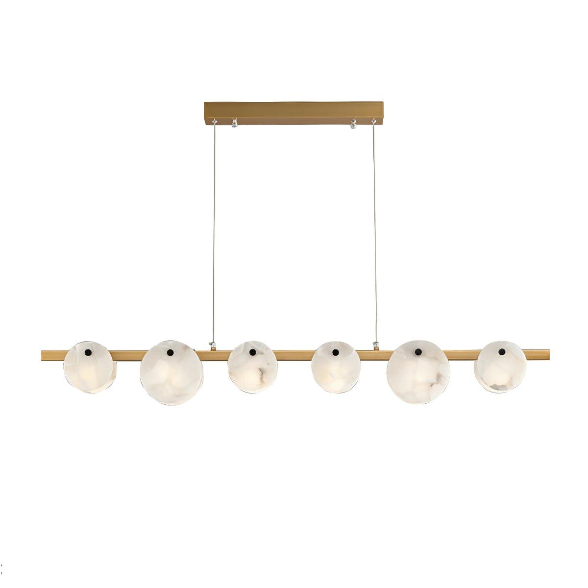 Trinidad Alabaster Brass & White Snowflake Dining Chandelier