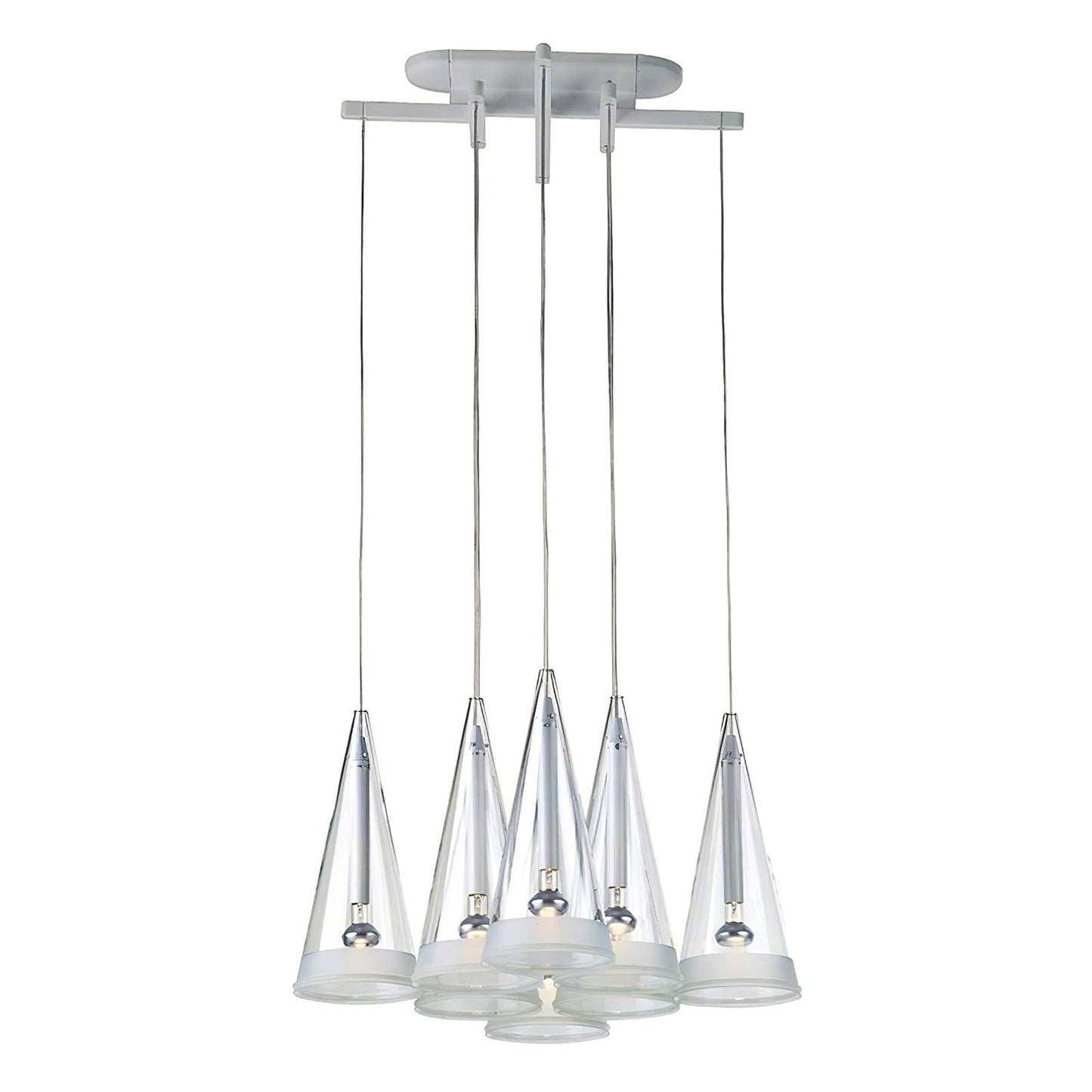 Elegant Tuileries Glass Pendant Light with Chrome Iron Frame