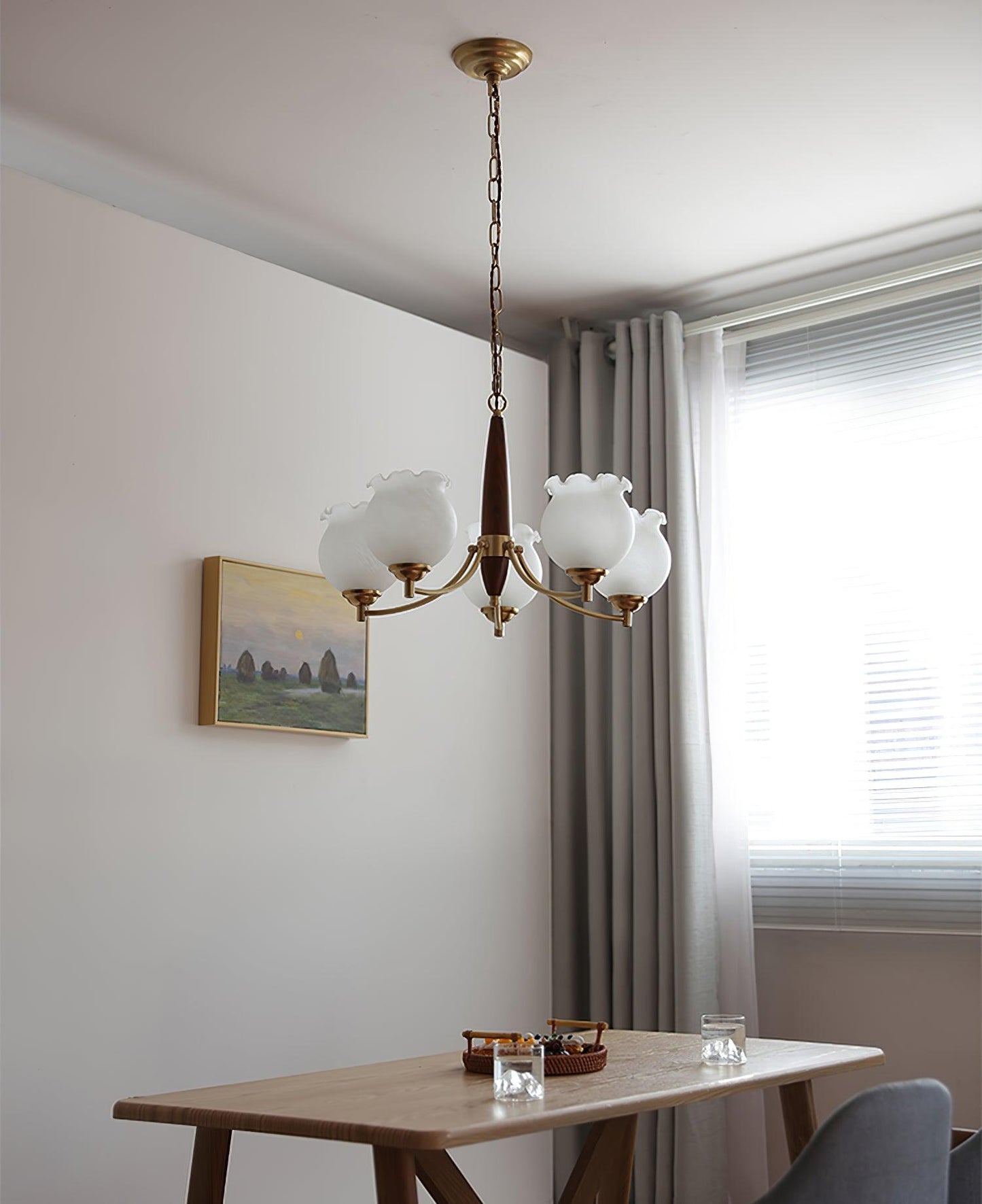 Tulips Glass Wood Chandelier - YIOSI