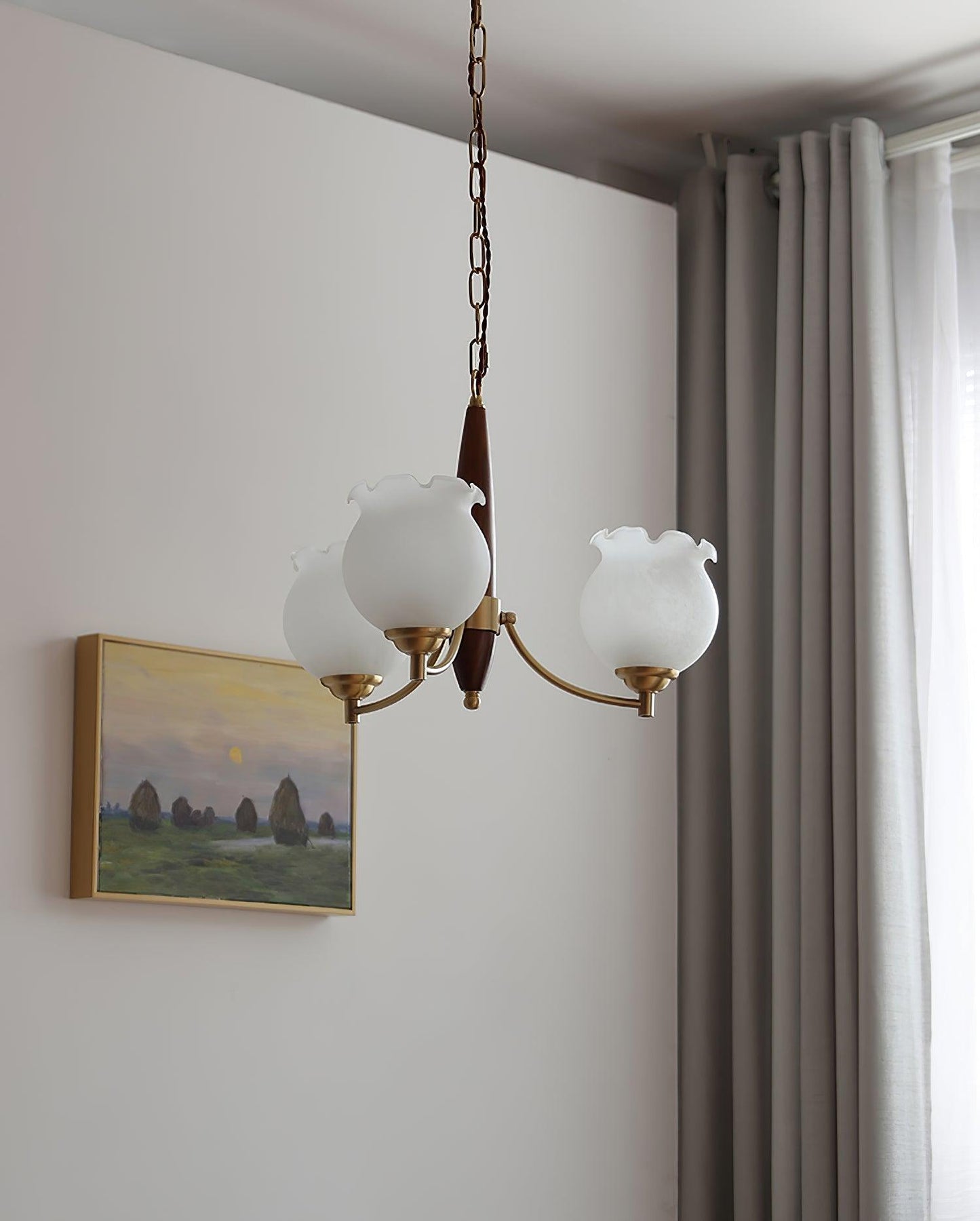 Tulips Glass Wood Chandelier - YIOSI