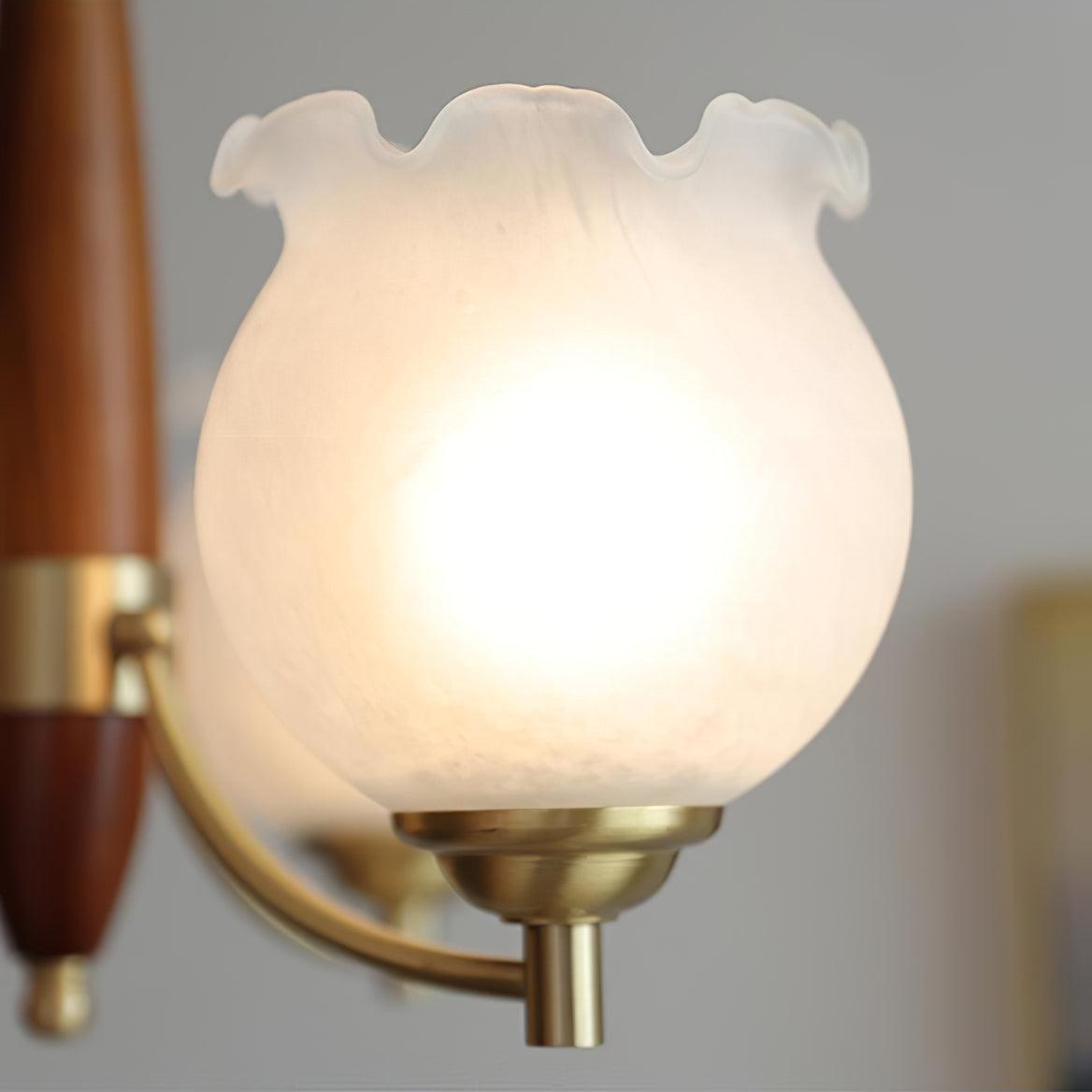 Tulips Glass Wood Chandelier - YIOSI